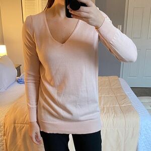 Ann Taylor Soft Blush V-Neck Sweater